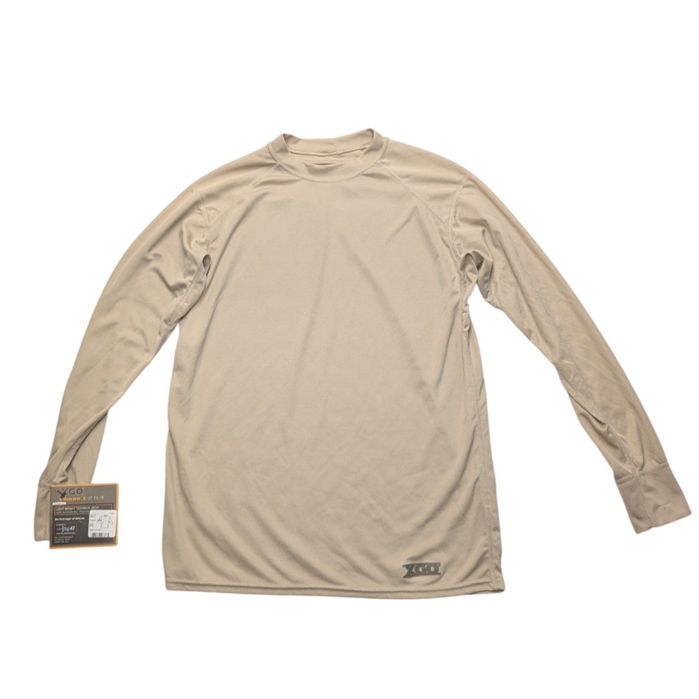 NWT XGO Phase 1 Technical Mesh Shirt Mens Small Tan Long Sleeve Base Layer USA